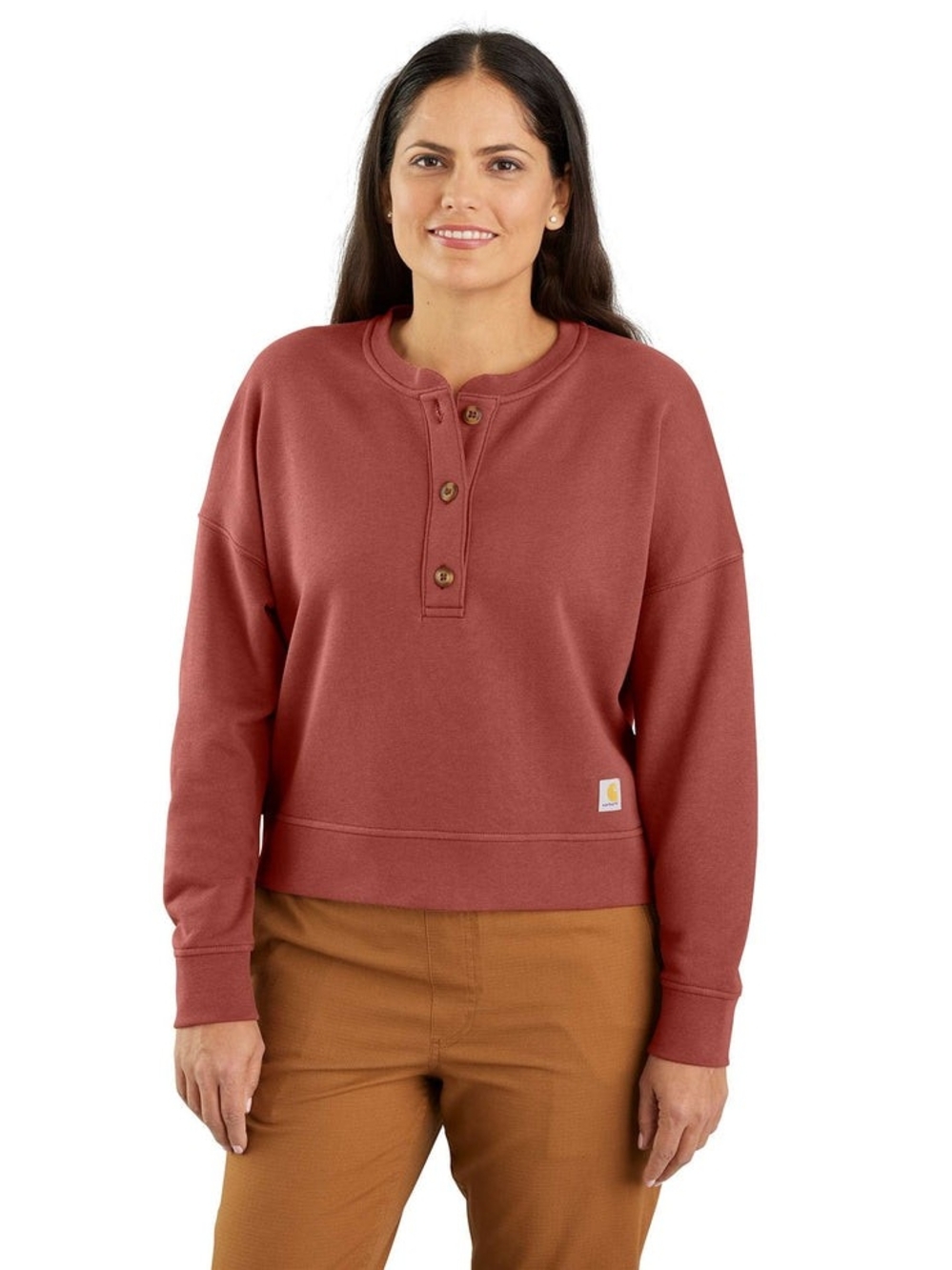 🆕️ Carhartt Women's Loose Fit French Terry Henley Sweatshirt